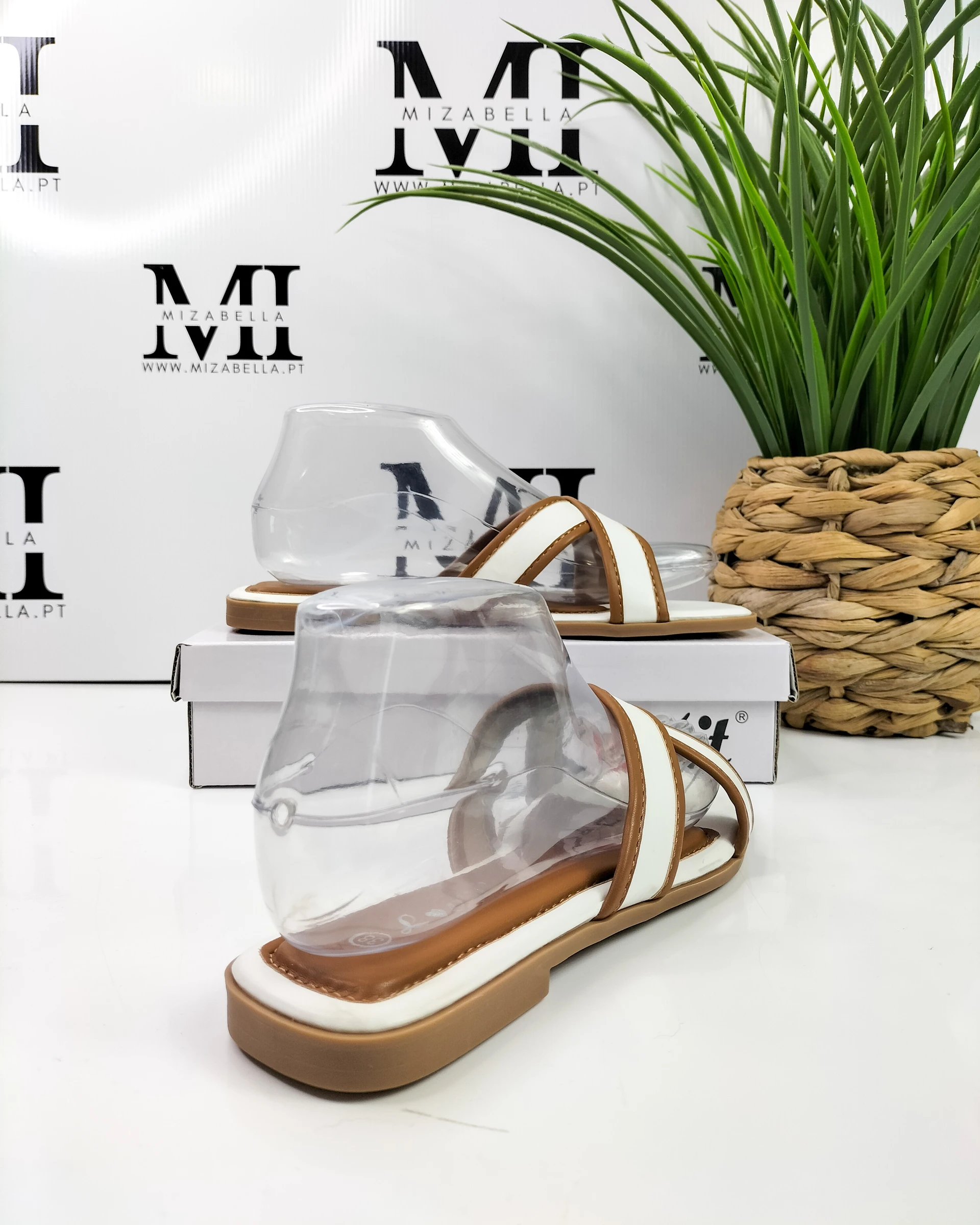 Chinelo branco e camel T.38 – photo 8